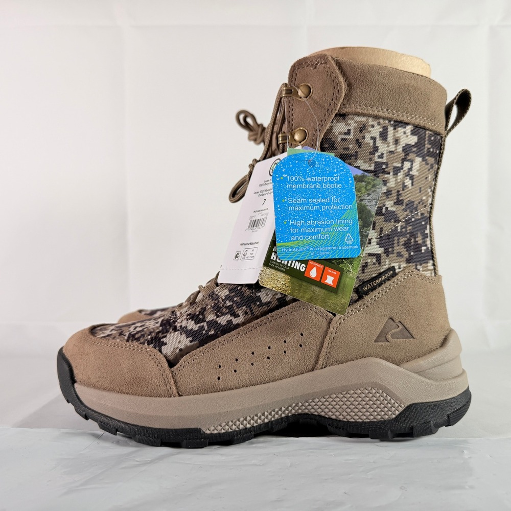 Ozark Trail Mens Hunting 8 inch Lite Camo Size 7 Waterproof Leather Boots NIB